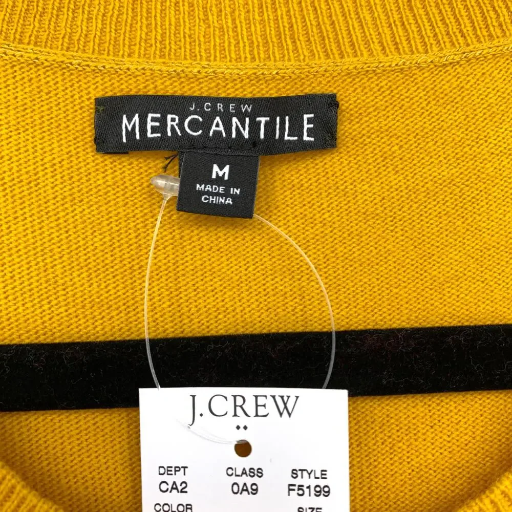 J.Crew Cotton Wool Blend Teddie Pullover Sweater Womens Sz M Golden Yellow NEW